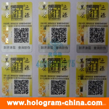 3D Laser Anti-Fake Hologram Stickers with Qr Code Printing